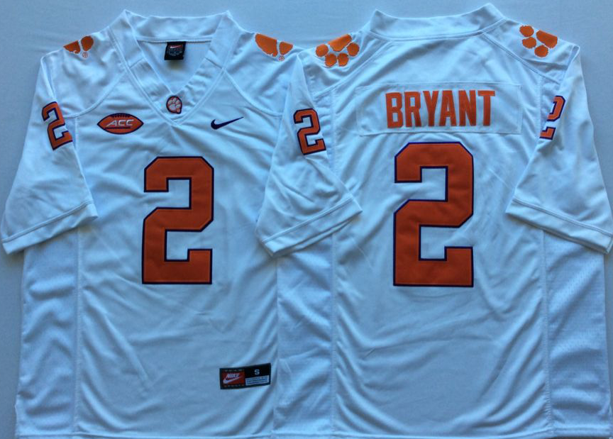 Men Clemson Tigers 2 Bryant White Nike Limited Stitched NCAA Jersey
